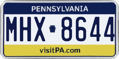 PA license plate MHX8644