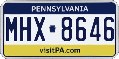 PA license plate MHX8646