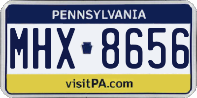 PA license plate MHX8656