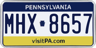 PA license plate MHX8657