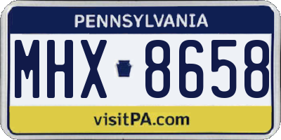 PA license plate MHX8658