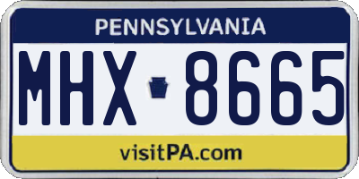 PA license plate MHX8665