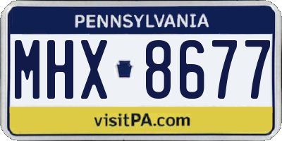 PA license plate MHX8677