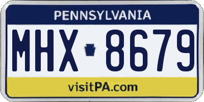 PA license plate MHX8679