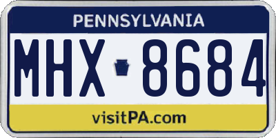 PA license plate MHX8684