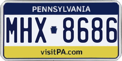 PA license plate MHX8686