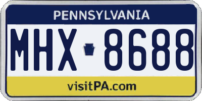 PA license plate MHX8688