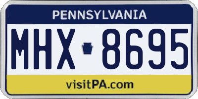 PA license plate MHX8695
