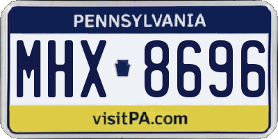 PA license plate MHX8696