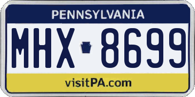 PA license plate MHX8699