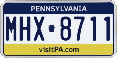 PA license plate MHX8711
