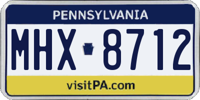 PA license plate MHX8712
