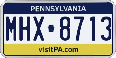 PA license plate MHX8713