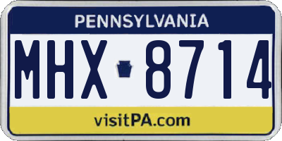 PA license plate MHX8714