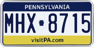 PA license plate MHX8715