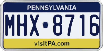 PA license plate MHX8716