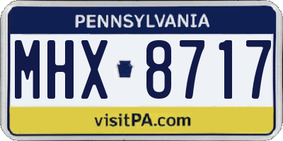 PA license plate MHX8717