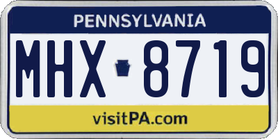 PA license plate MHX8719