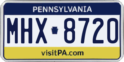 PA license plate MHX8720