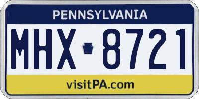 PA license plate MHX8721