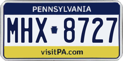 PA license plate MHX8727