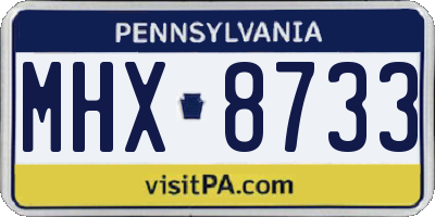 PA license plate MHX8733
