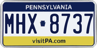 PA license plate MHX8737