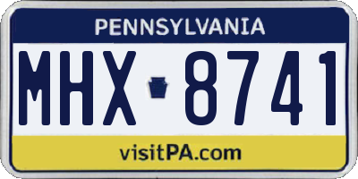 PA license plate MHX8741