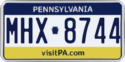 PA license plate MHX8744