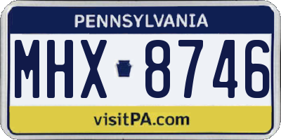 PA license plate MHX8746