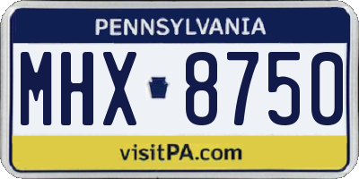 PA license plate MHX8750