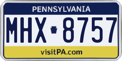 PA license plate MHX8757