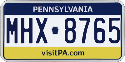 PA license plate MHX8765
