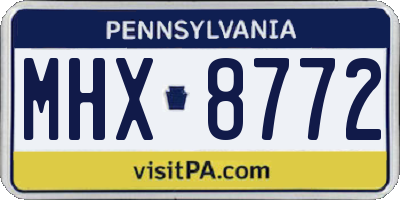 PA license plate MHX8772