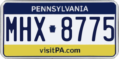 PA license plate MHX8775