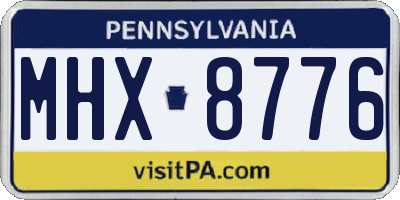 PA license plate MHX8776