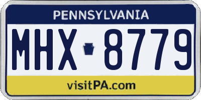 PA license plate MHX8779