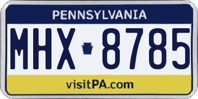 PA license plate MHX8785