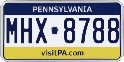 PA license plate MHX8788