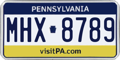 PA license plate MHX8789