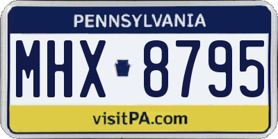 PA license plate MHX8795