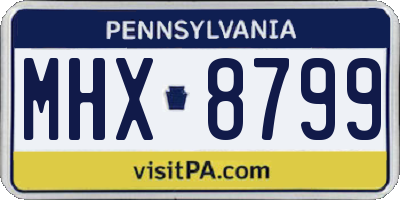 PA license plate MHX8799