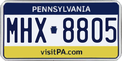PA license plate MHX8805