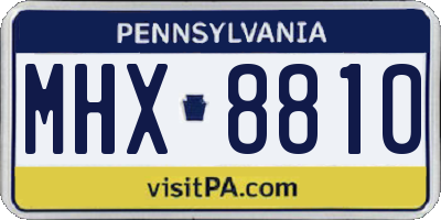 PA license plate MHX8810