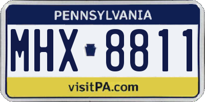 PA license plate MHX8811