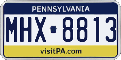 PA license plate MHX8813