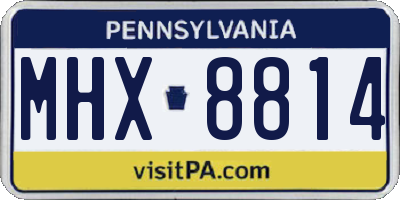 PA license plate MHX8814