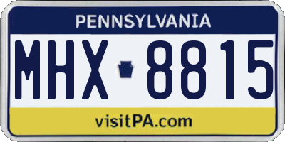 PA license plate MHX8815