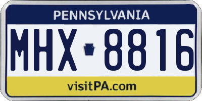PA license plate MHX8816