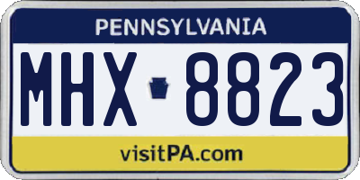 PA license plate MHX8823